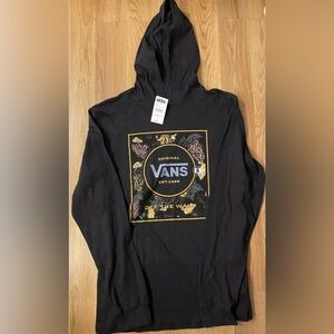 Men's S Vans Garden Box Long Sleeve Hooded Graphic Knit Top Black